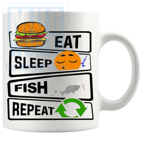 Eat Sleep Fish Repeat Mug v3