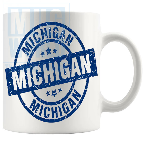 Michigan Mug In Blue