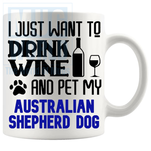 Pet My Australian Shepherd Dog Mug In Blue