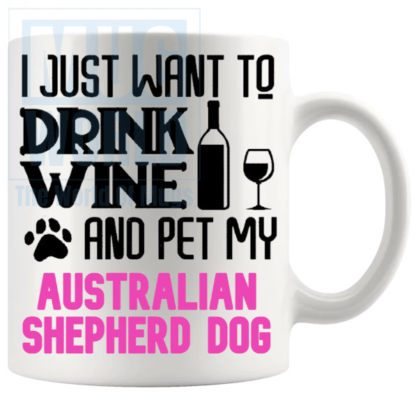 Pet My Australian Shepherd Dog Mug In Pink