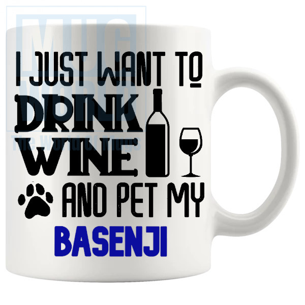 Pet My Basenji Mug In Blue