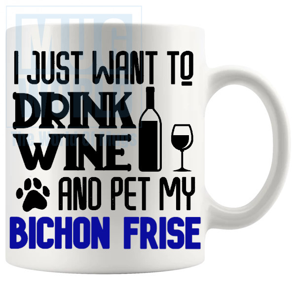 Pet My Bichon Frise Mug In Blue