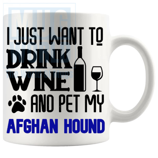 Pet My Afghan Hound Mug In Blue