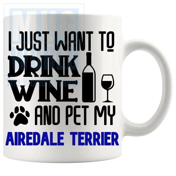 Pet My Airedale Terrier Mug In Blue