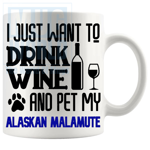 Pet My Alaskan Malamute Mug In Blue