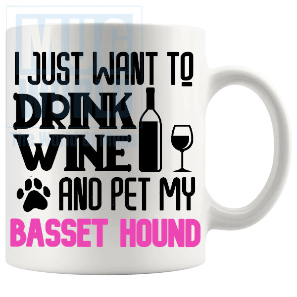 Pet My Basset Hound Mug In Pink