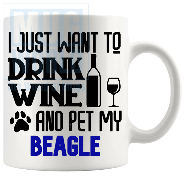 Pet My Beagle Mug In Blue