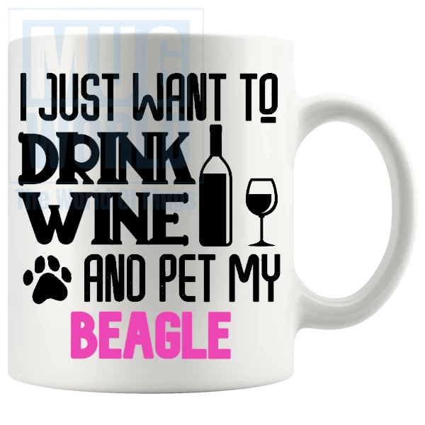 Pet My Beagle Mug In Pink