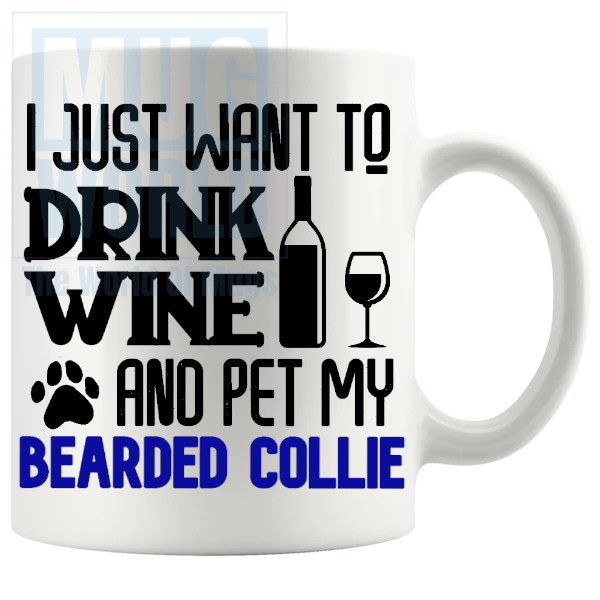 Pet My Bearded Collie Mug In Blue