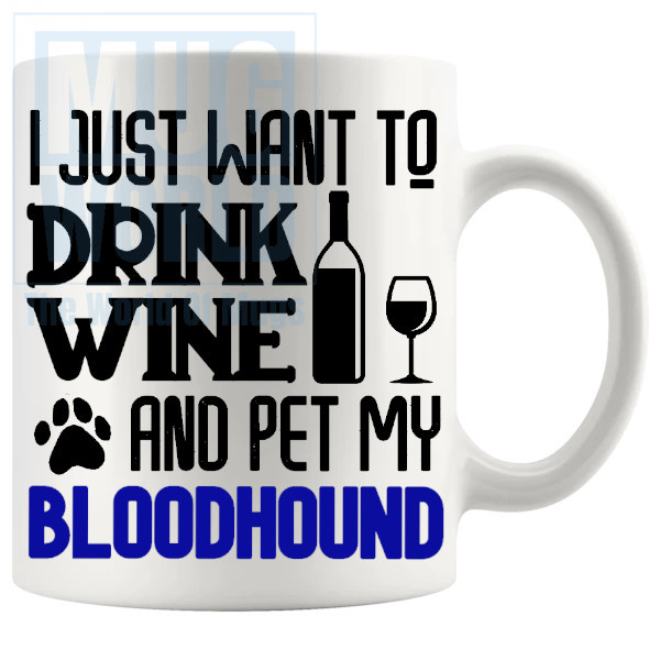 Pet My Bloodhound Mug In Blue