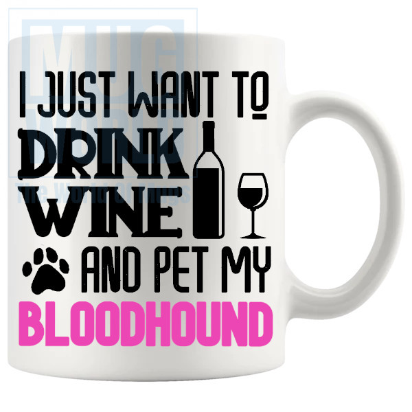 Pet My Bloodhound Mug In Pink