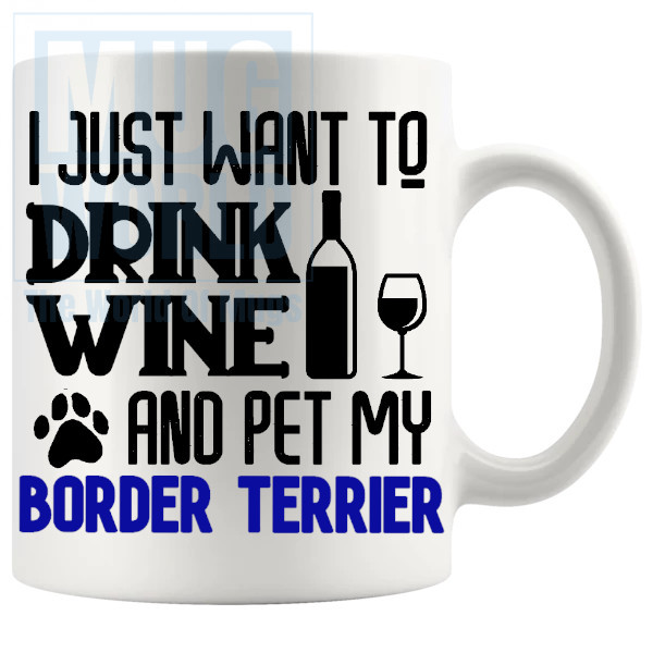 Pet My Border Terrier Mug In Blue