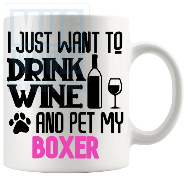 Pet My Boxer Mug in Pink