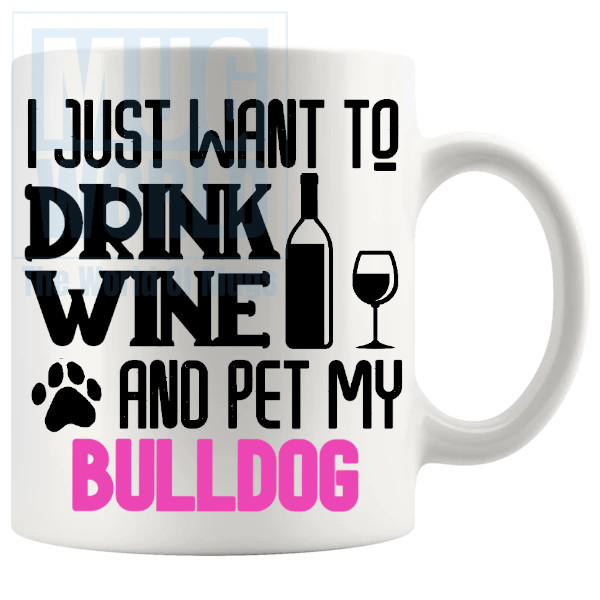 Pet My Bulldog Mug In Pink