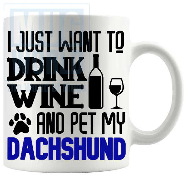 Pet My Dachshund Mug In Blue