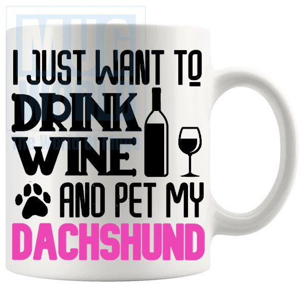 Pet My Dachshund Mug In Pink