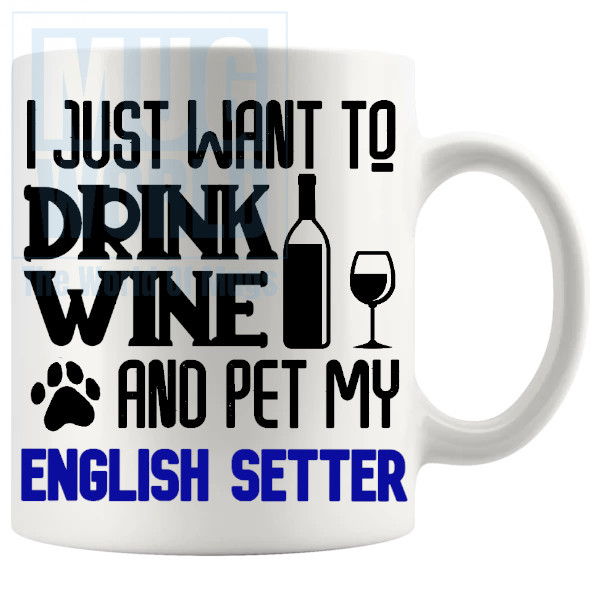 Pet My English Setter Mug In Blue