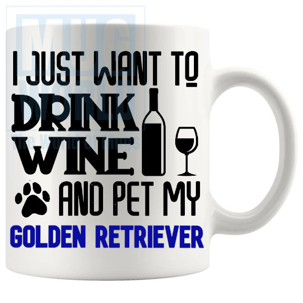 Pet My Golden Retriever Mug In Blue