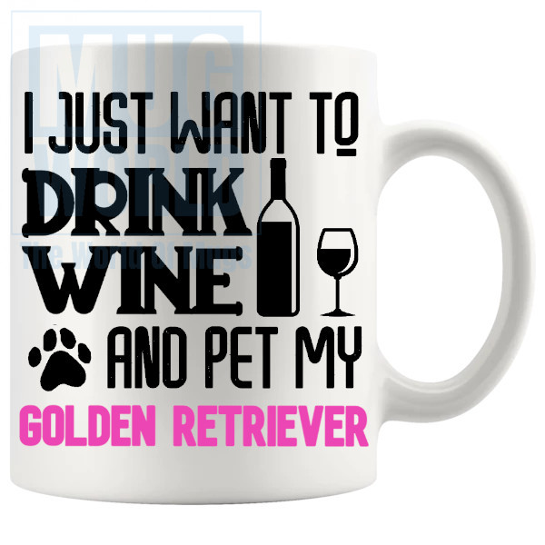 Pet My Golden Retriever Mug In Pink