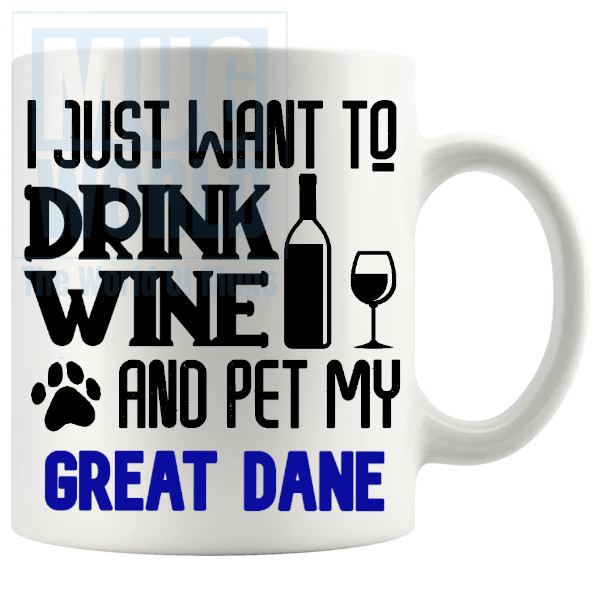 Pet My Great Dane Mug In Blue