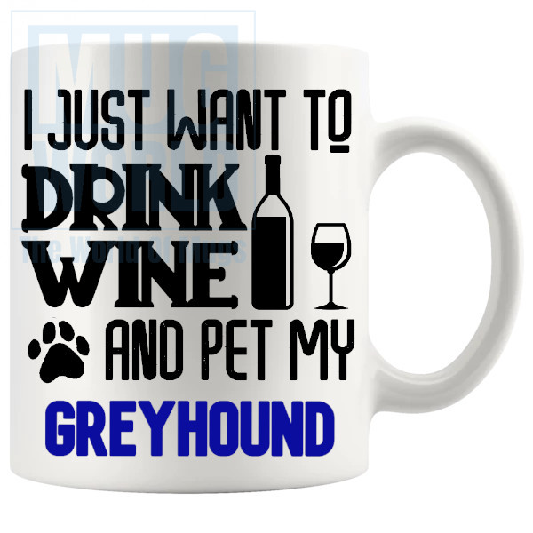 Pet My Greyhound Mug In Blue