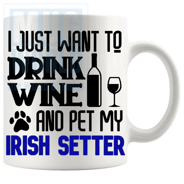 Pet My Irish Setter Mug In Blue