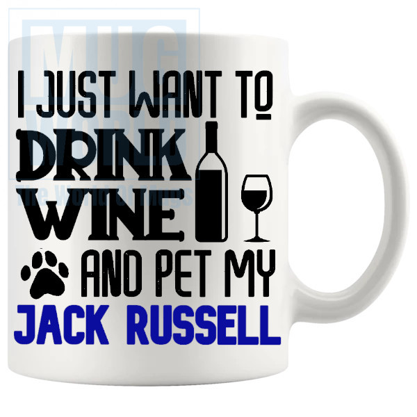 Pet My Jack Russell Mug In Blue