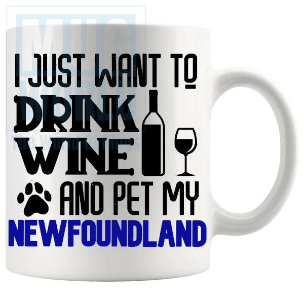 Pet My Newfoundland Mug In Blue