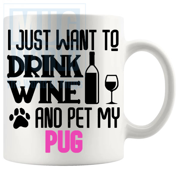 Pet My Pug Mug In Pink