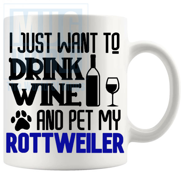 Pet My Rottweiler Mug In Blue