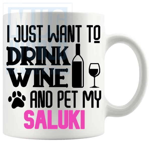 Pet My Saluki Mug In Pink