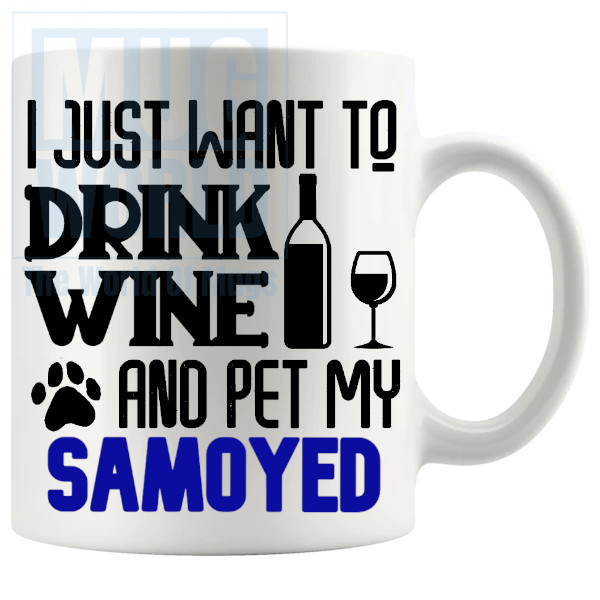 Pet My Samoyed Mug In Blue