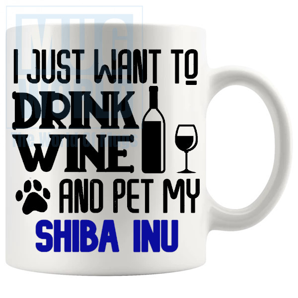 Pet My Shiba Inu Mug In Blue