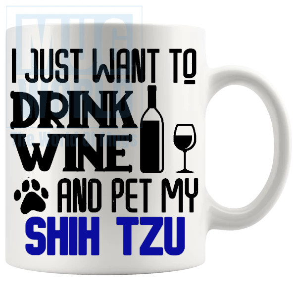 Pet My Shih Tzu Mug in Blue