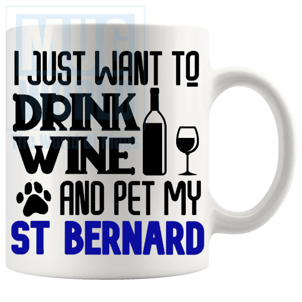 Pet My St Bernard Mug In Blue