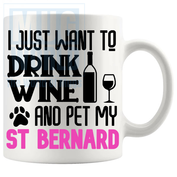 Pet My St Bernard Mug In Pink