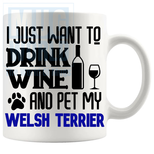 Pet My Welsh Terrier Mug In Blue