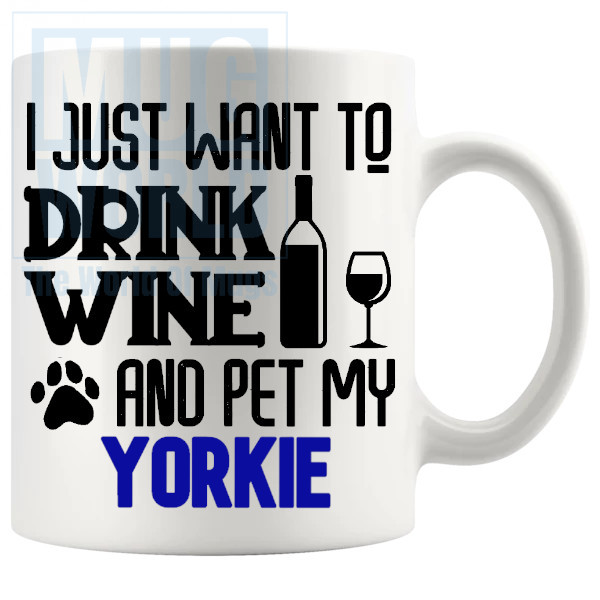 Pet My Yorkie Mug In Blue