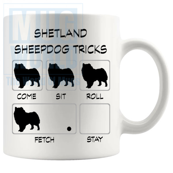 Shetland Sheepdog Tricks Mug - Novelty Handmade Gifts