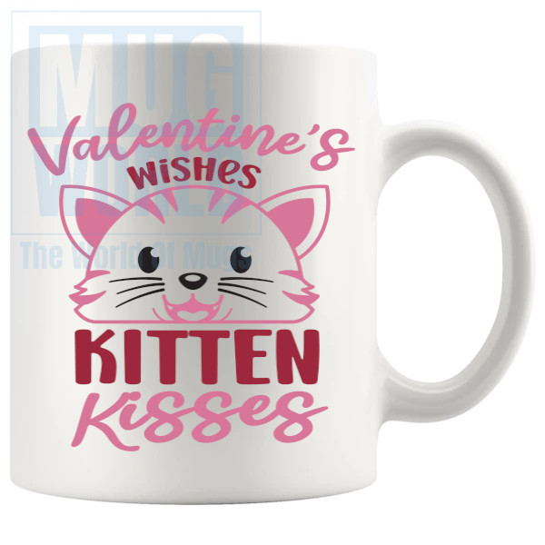 Valentine Wishes Kitten Kisses Mug