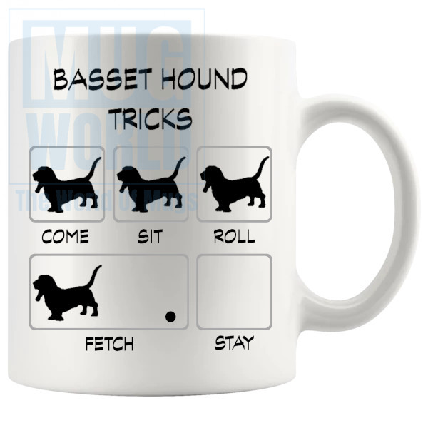 Basset Hound Tricks Mug - Novelty Handmade Gifts