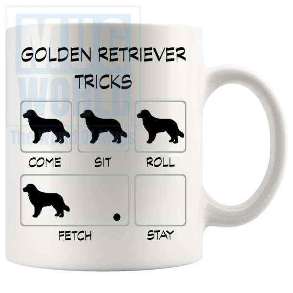 Golden Retriever Tricks Mug - Novelty Handmade Gifts