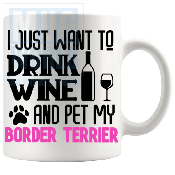 Pet My Border Terrier Mug In Pink