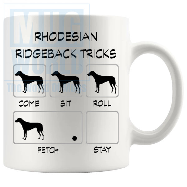 Rhodesian Ridgeback Tricks Mug - Novelty Handmade Gifts