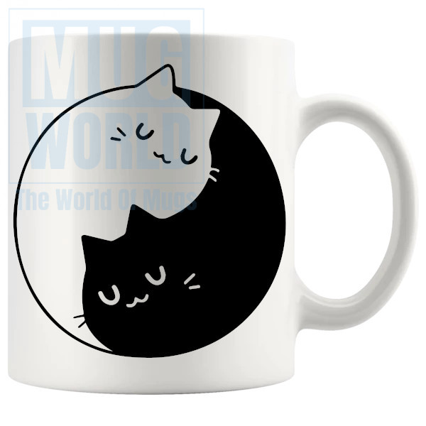 Yin Yang Kitties Mug - Novelty Handmade Gifts