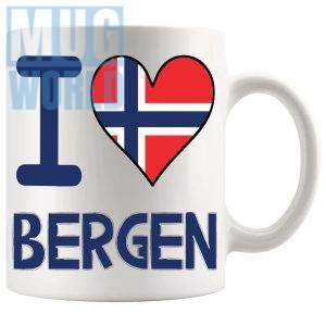 I Love Bergen Mug travel gift mug for anyone who loves Bergen