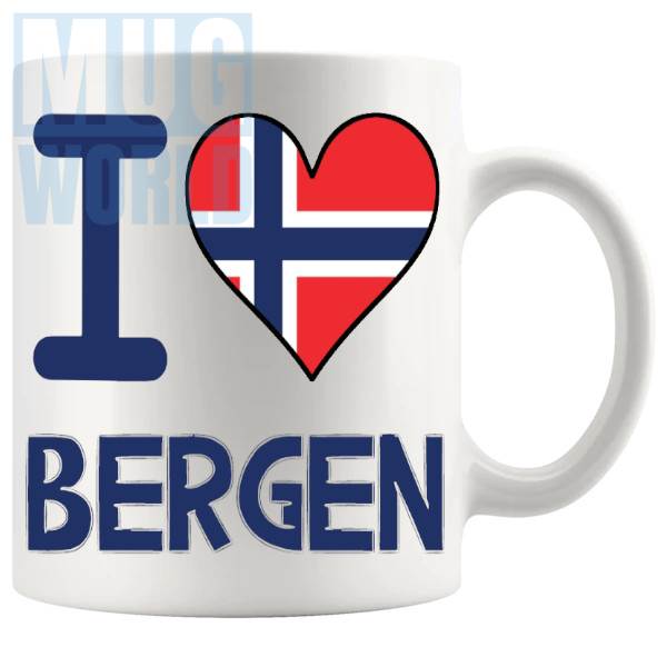 I Love Bergen Mug travel gift mug for anyone who loves Bergen