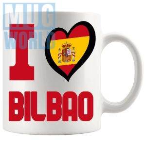 I Love Bilbao Mug travel gift mug for anyone who loves Bilbao
