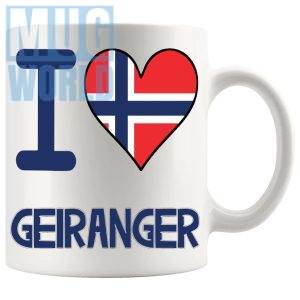 I Love Geiranger Mug travel gift mug for anyone who loves Geiranger