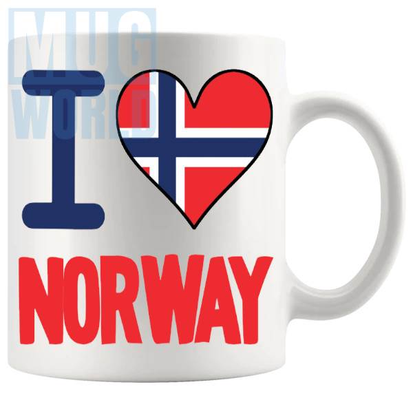 I Love Norway Mug travel gift mug for anyone who loves Norway